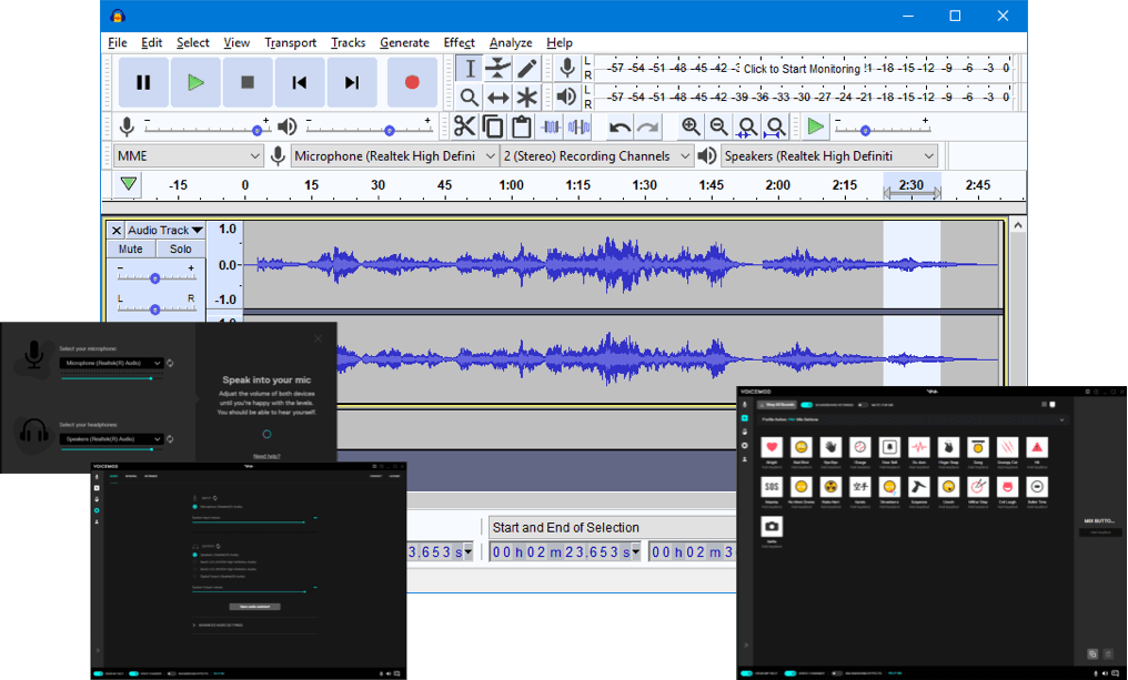 how to set up voicemod in audacity