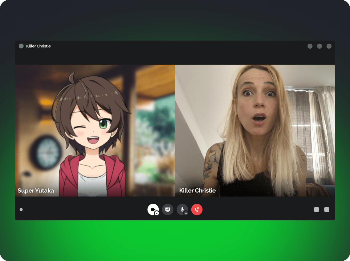 Metaverse character in video chat